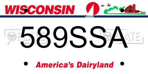 589SSA Wisconsin License Plate