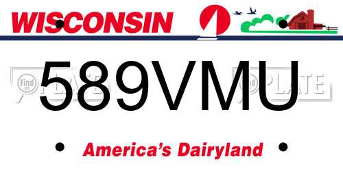 589VMU Wisconsin License Plate