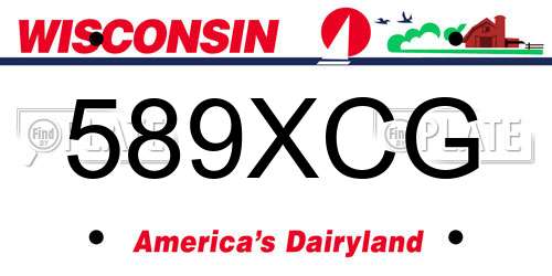 589XCG Wisconsin License Plate