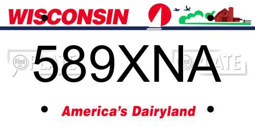 589XNA Wisconsin License Plate