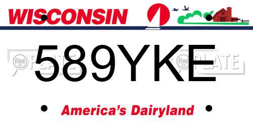 589YKE Wisconsin License Plate
