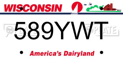 589YWT Wisconsin License Plate