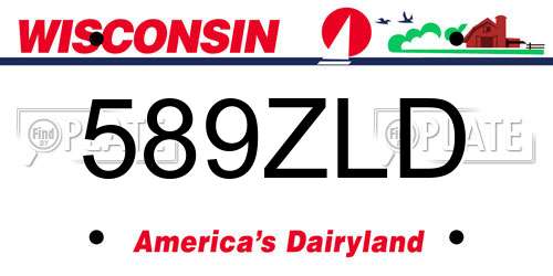 589ZLD Wisconsin License Plate