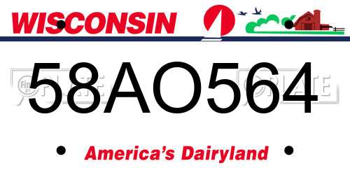 58AO564 Wisconsin License Plate