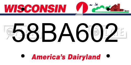 58BA602 Wisconsin License Plate