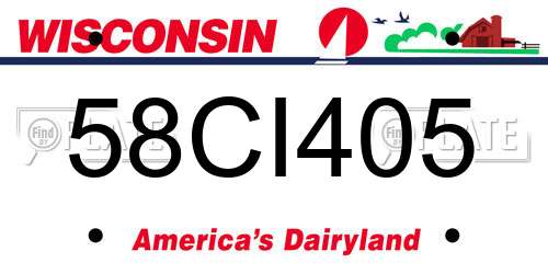 58CI405 Wisconsin License Plate