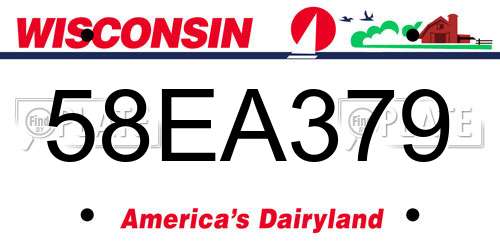 58EA379 Wisconsin License Plate
