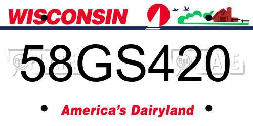 58GS420 Wisconsin License Plate
