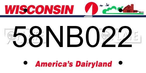 58NB022 Wisconsin License Plate