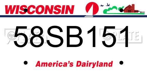 58SB151 Wisconsin License Plate