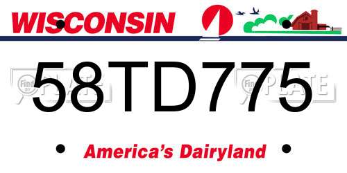 58TD775 Wisconsin License Plate