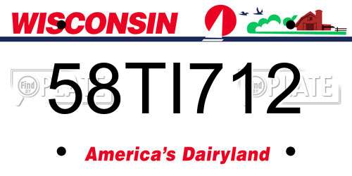 58TI712 Wisconsin License Plate