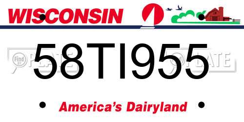 58TI955 Wisconsin License Plate