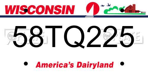 58TQ225 Wisconsin License Plate
