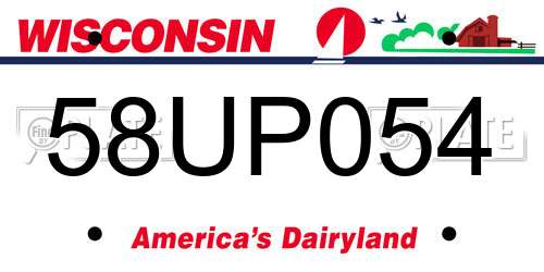 58UP054 Wisconsin License Plate