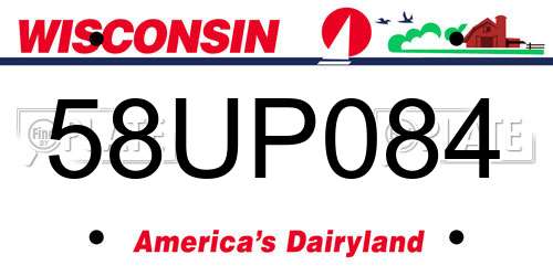 58UP084 Wisconsin License Plate