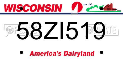 58ZI519 Wisconsin License Plate