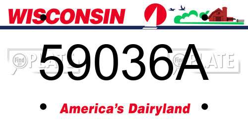 59036A Wisconsin License Plate
