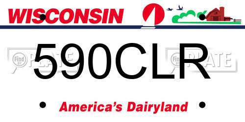 590CLR Wisconsin License Plate