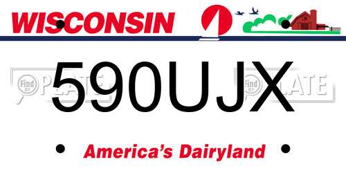 590UJX Wisconsin License Plate