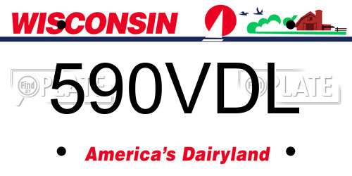 590VDL Wisconsin License Plate