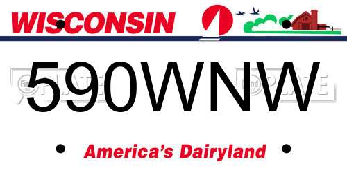 590WNW Wisconsin License Plate