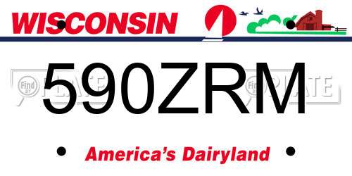 590ZRM Wisconsin License Plate