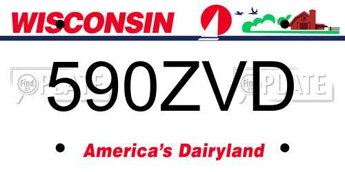 590ZVD Wisconsin License Plate