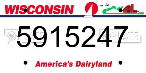5915247 Wisconsin License Plate