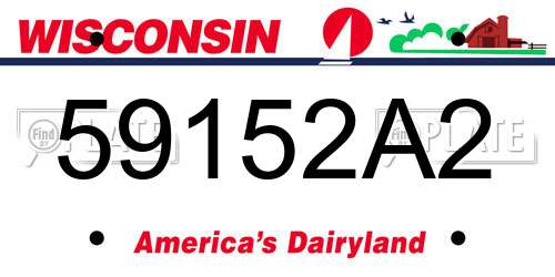 59152A2 Wisconsin License Plate