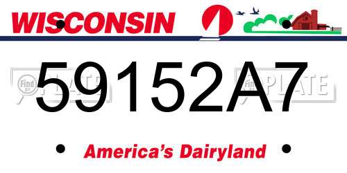 59152A7 Wisconsin License Plate