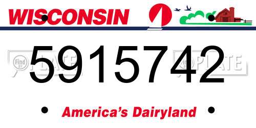 5915742 Wisconsin License Plate