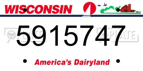 5915747 Wisconsin License Plate