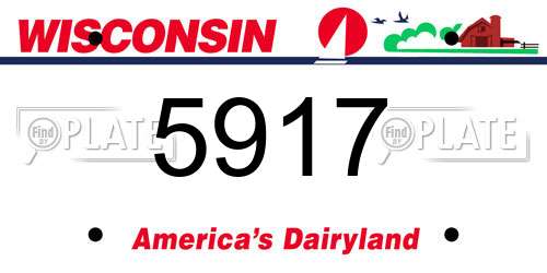 5917 Wisconsin License Plate