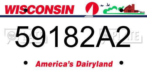 59182A2 Wisconsin License Plate