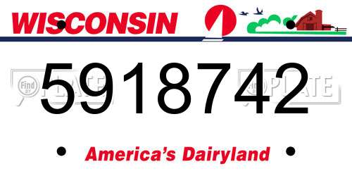 5918742 Wisconsin License Plate