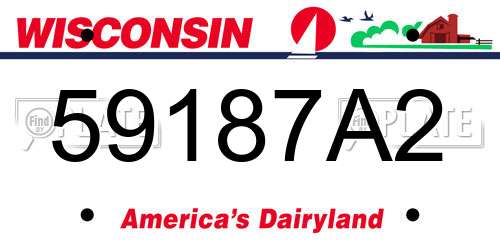 59187A2 Wisconsin License Plate