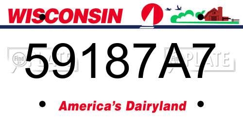 59187A7 Wisconsin License Plate