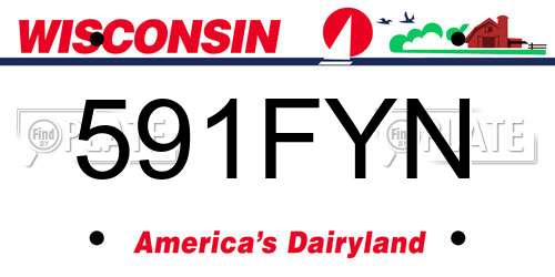 591FYN Wisconsin License Plate
