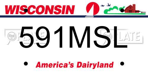 591MSL Wisconsin License Plate