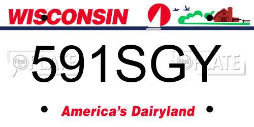 591SGY Wisconsin License Plate