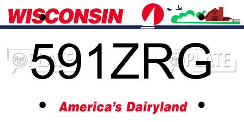 591ZRG Wisconsin License Plate