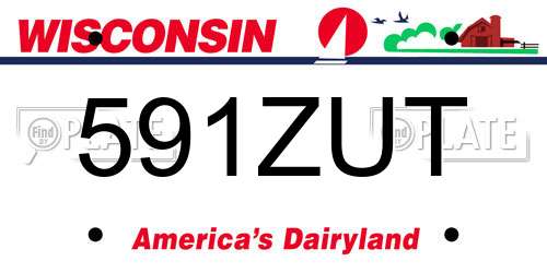591ZUT Wisconsin License Plate