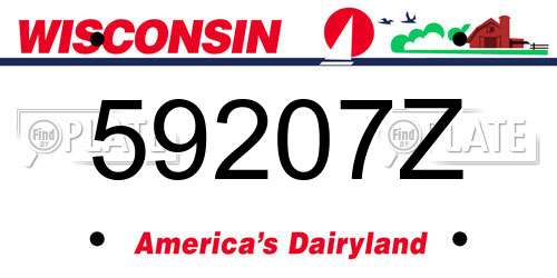 59207Z Wisconsin License Plate