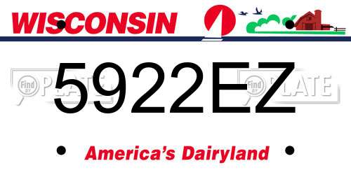 5922EZ Wisconsin License Plate