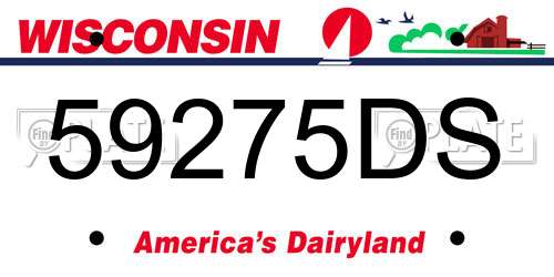 59275DS Wisconsin License Plate