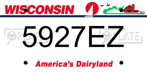 5927EZ Wisconsin License Plate