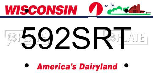 592SRT Wisconsin License Plate