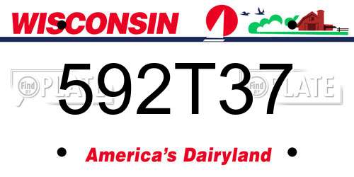 592T37 Wisconsin License Plate
