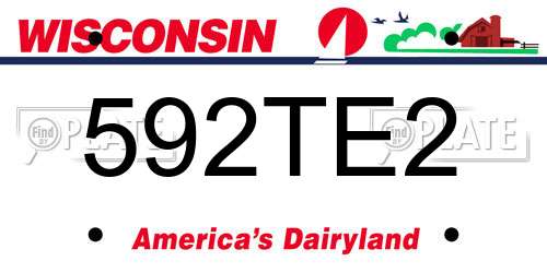 592TE2 Wisconsin License Plate